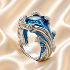 Anillo de esmeralda azul océano