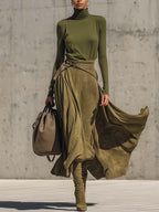 Olivia Turtleneck Top and Maxi Skirt Set