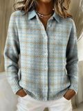 Tara™ – Blusa con capucha de cuadros y detalles en color arena