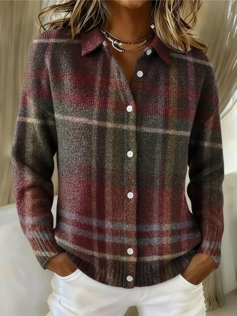 Emily – Blusa com capuz e padrão aos quadrados