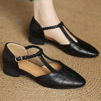 Sapatos Mary Jane em pele