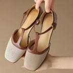 Zapatos de tacón medio Isava de cuero auténtico