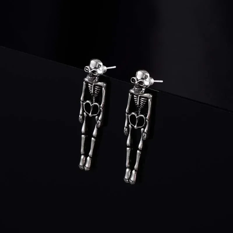 Halloween skeleton bone earrings for spooky costume style