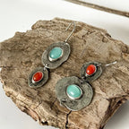 Artisan Silver Multi-Stone Drop Earrings