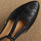Sapatos Mary Jane em pele