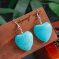 Antique Turquoise Heart Drop Earrings