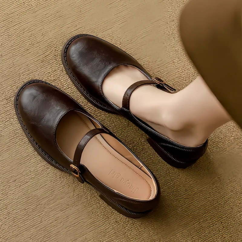 Classic Comfort Mary Janes Made Of Leather