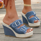 Atelier | Sandalias de cuña con bordes deshilachados