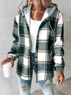 Harlow | Cozy Plaid Hooded Shacket