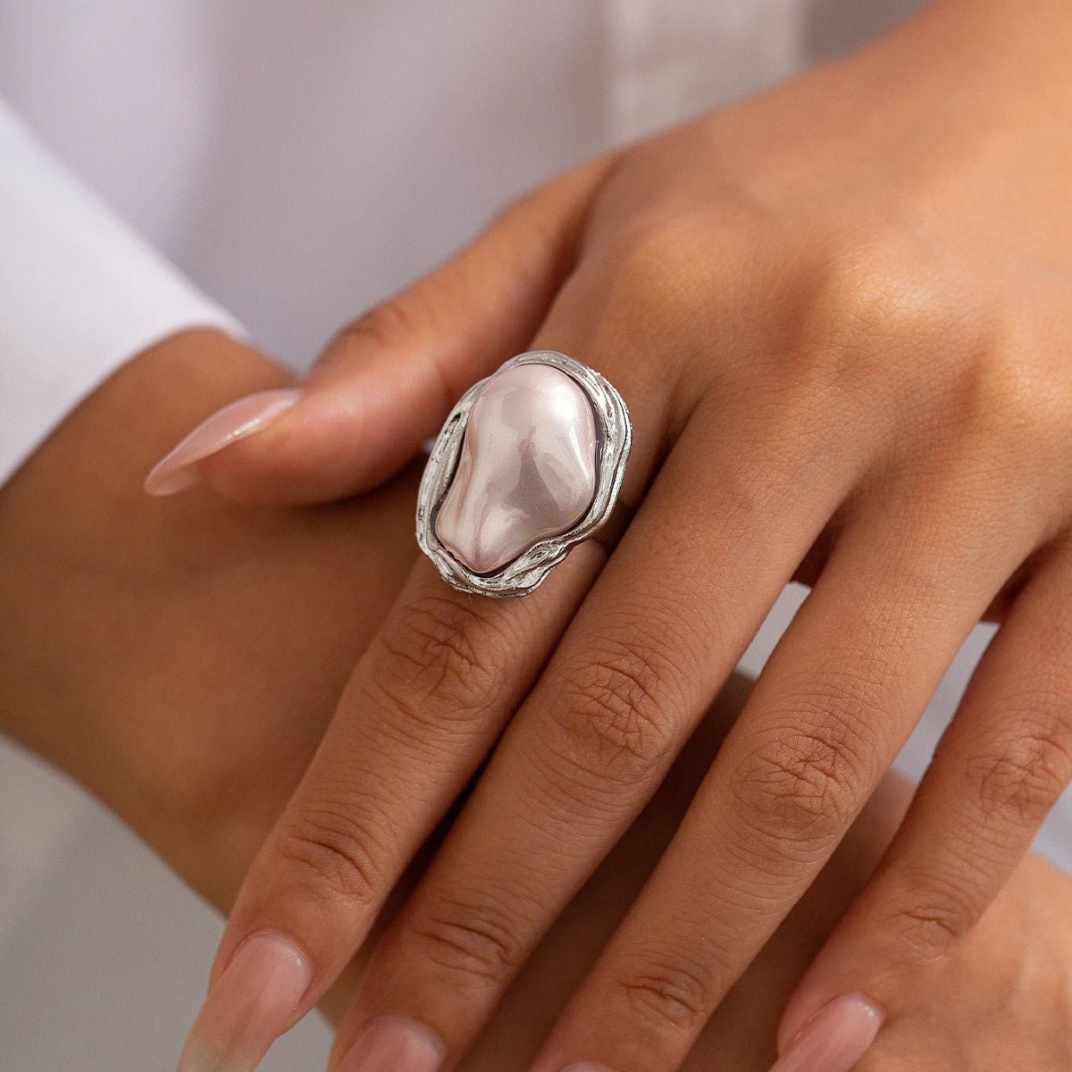 Chunky Baroque Pearl Cocktail Rings