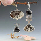 Asymmetrical Dendrite Agate Garden Earrings
