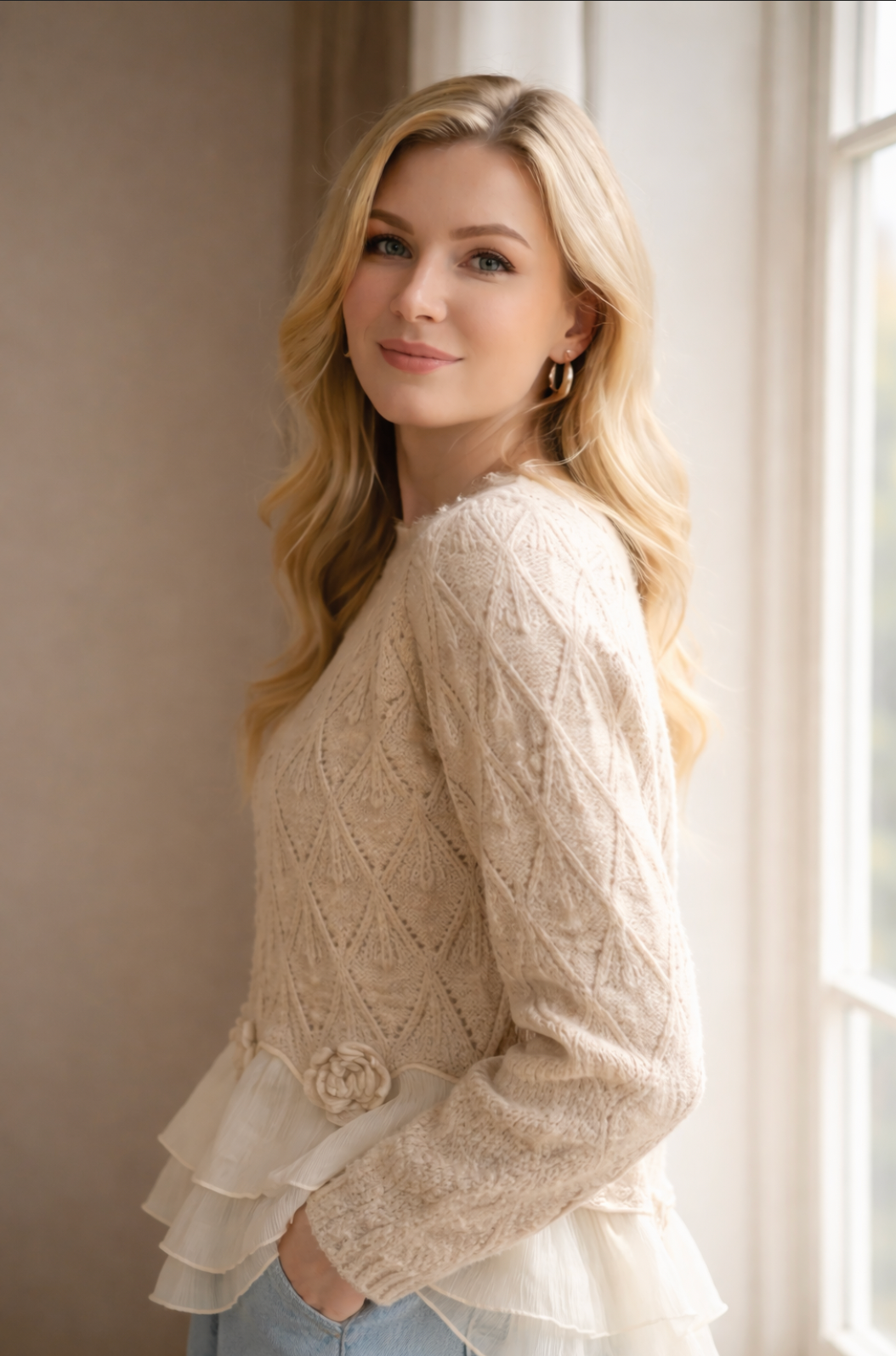 Taylor - Casaco de malha com folhos