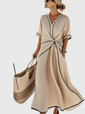 Helena | Vestido largo drapeado de estilo costero