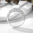 Anel elegante de prata de lei