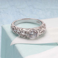 Anel elegante de prata de lei