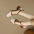 Zapatos de tacón medio Isava de cuero auténtico
