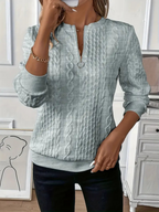 Amelie  | Women's zip-up cable knit sweater