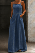 Savannah | Vestido largo vaquero de estilo vintage