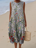 Vestido midi de flores silvestres Cara™