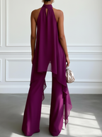 Conjunto lilás elegante de duas peças