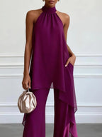Conjunto lilás elegante de duas peças