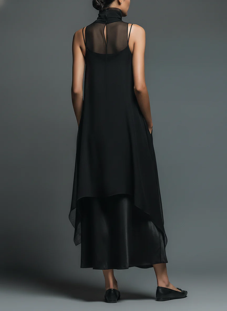 Conjunto Celeste de vestido de alças