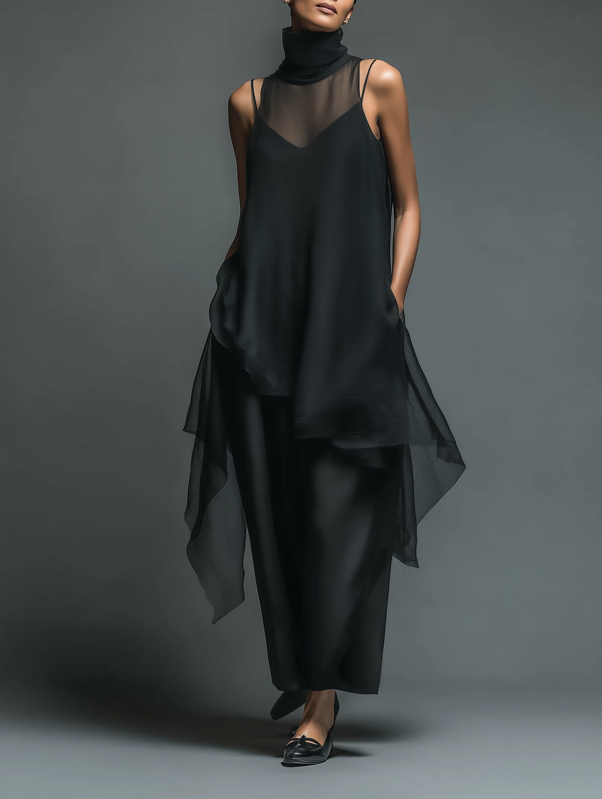 Conjunto Celeste de vestido de alças