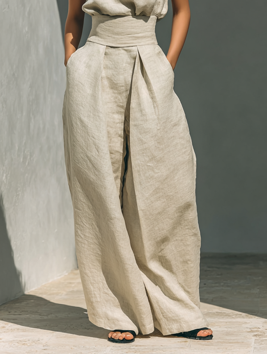 Sienna Conjunto de top sin mangas y pantalones de pierna ancha
