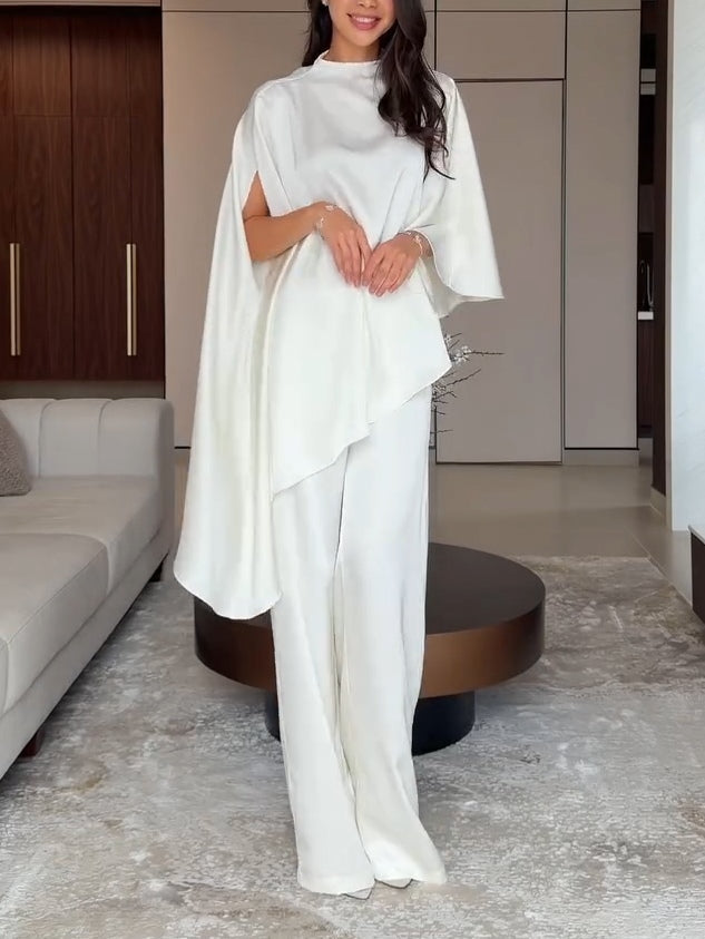 Conjunto de top de satén y pantalones Samantha