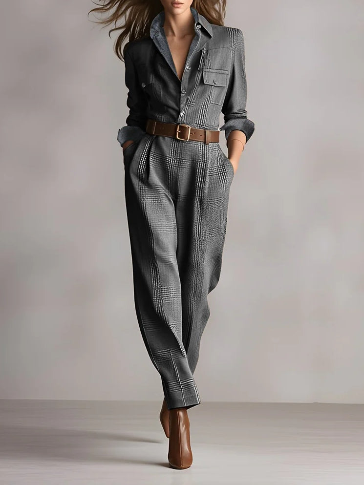 Anna™ | Macacão elegante xadrez