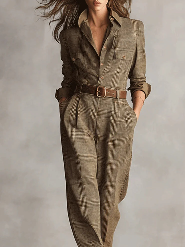 Anna™ | Macacão elegante xadrez