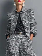 Conjunto de casaco e calças de tweed Tessa