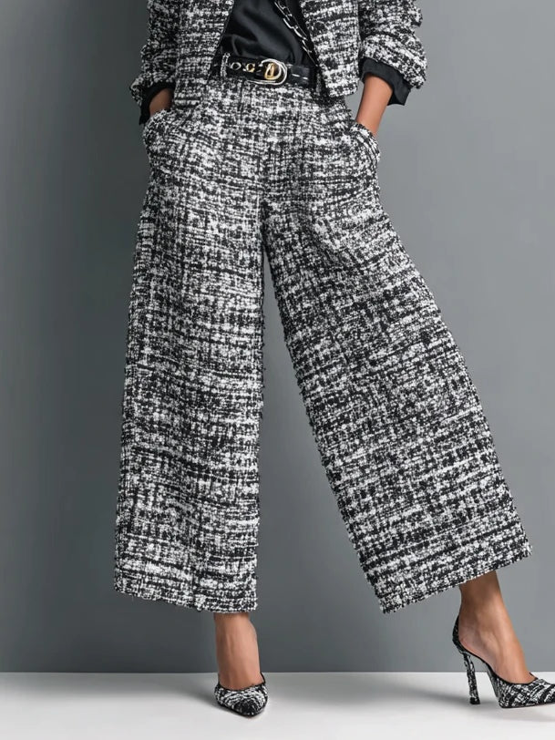 Conjunto de casaco e calças de tweed Tessa