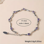 Elegant Wavy Purple Synthetic Zirconia Bracelet