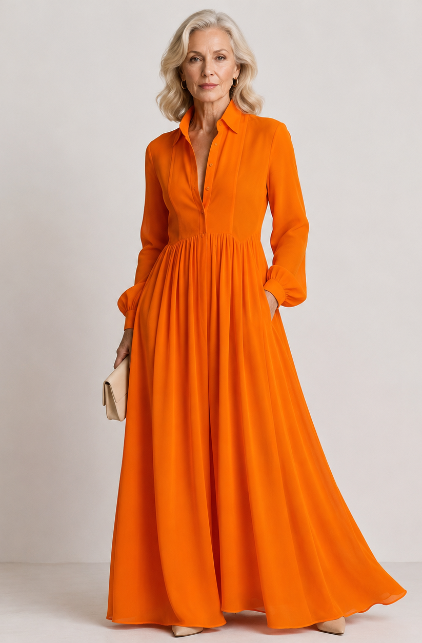 Lioren | Vestido maxi de caimento suave