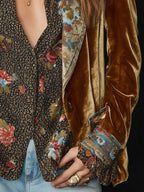 Marissa - Women’s Vintage Floral Print Patchwork Blazer