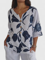 Laura | Blusa confortável com decote em V