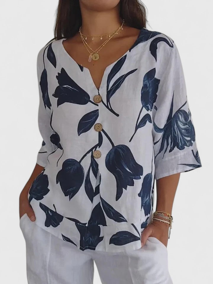 Laura | Blusa confortável com decote em V