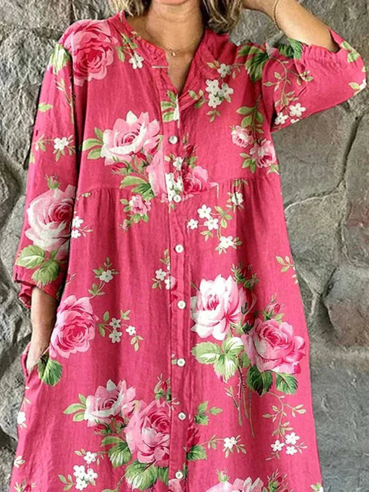 Maddie | Vestido floral artístico