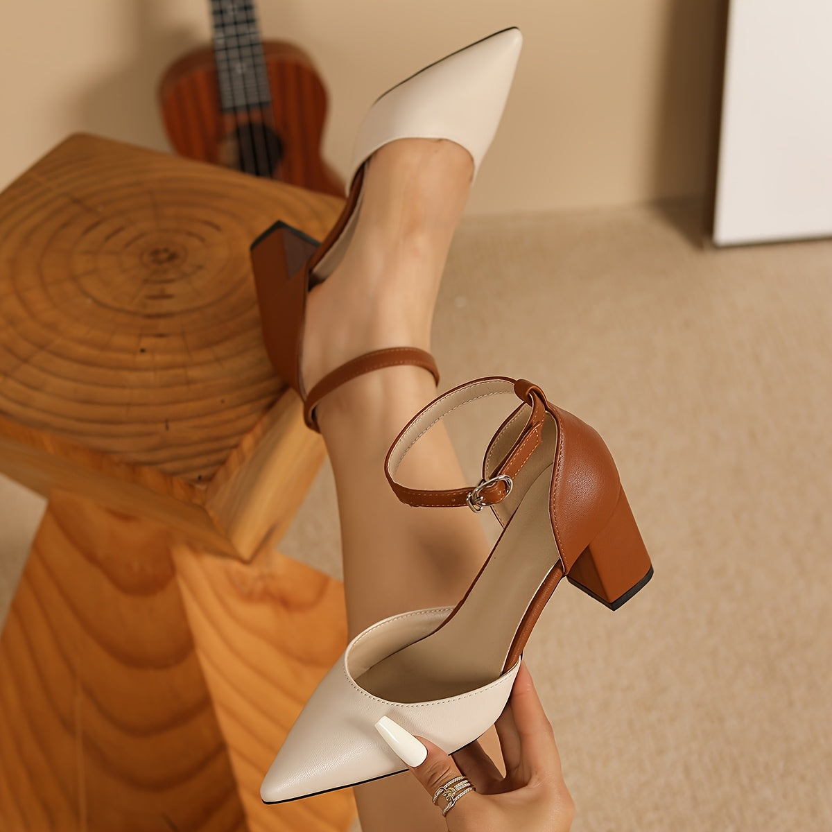 Marielle | Zapatos de tacón con tiras bicolor