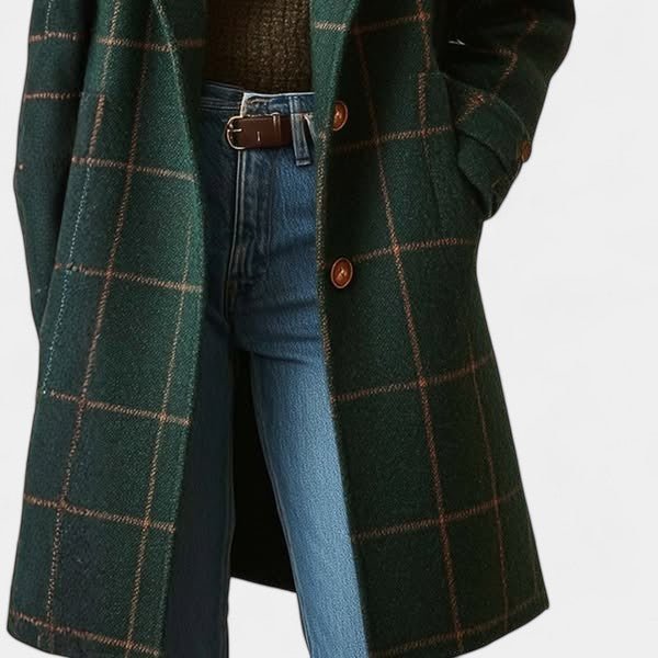 ADRIANA | GABARDINA DE INVIERNO DE CUADROS