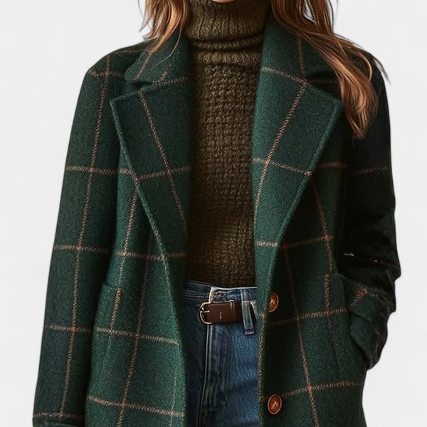 ADRIANA | GABARDINA DE INVIERNO DE CUADROS