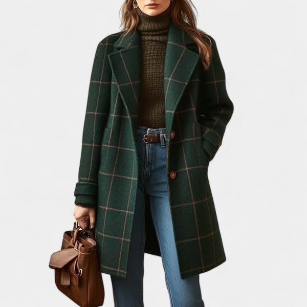 ADRIANA | GABARDINA DE INVIERNO DE CUADROS