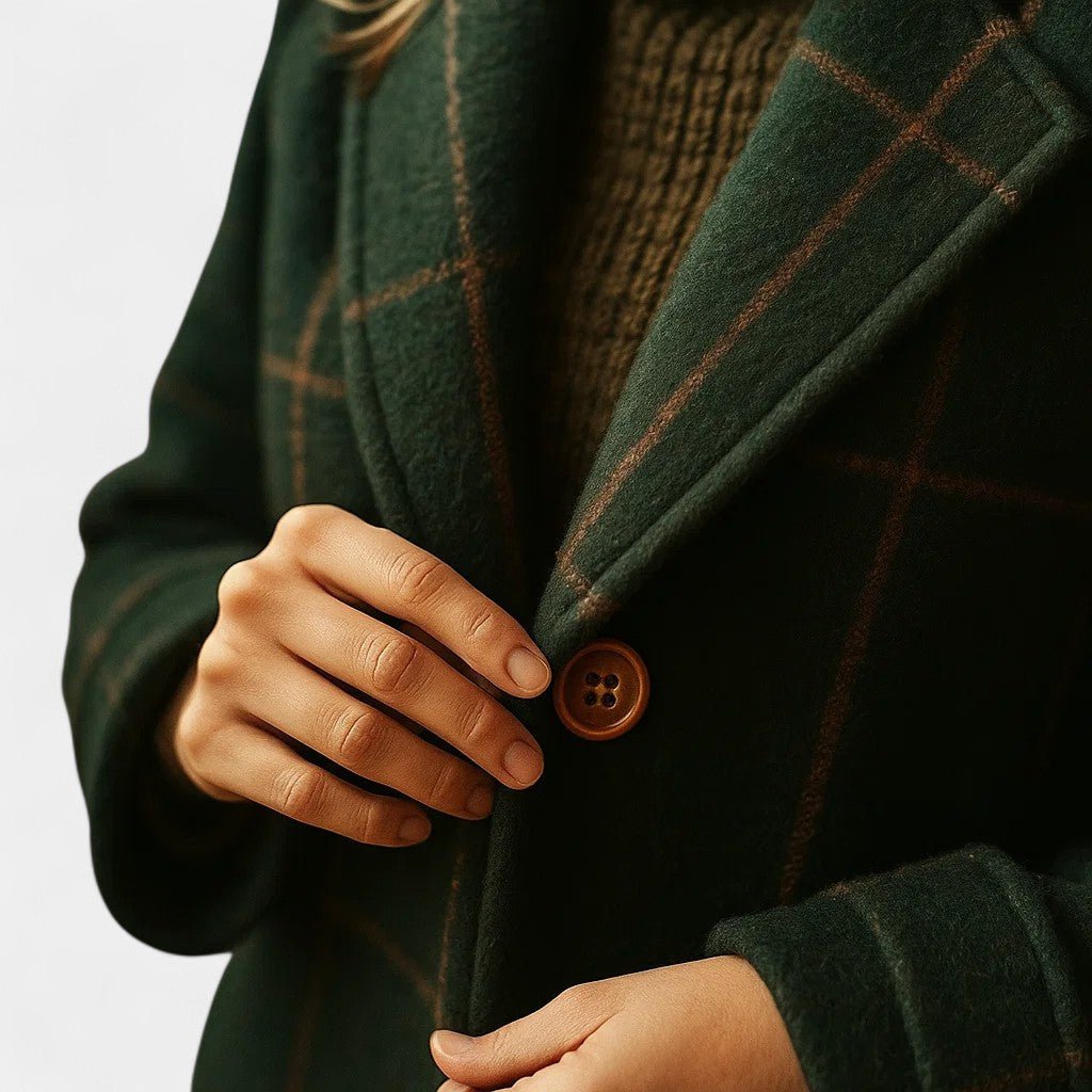 ADRIANA | GABARDINA DE INVIERNO DE CUADROS