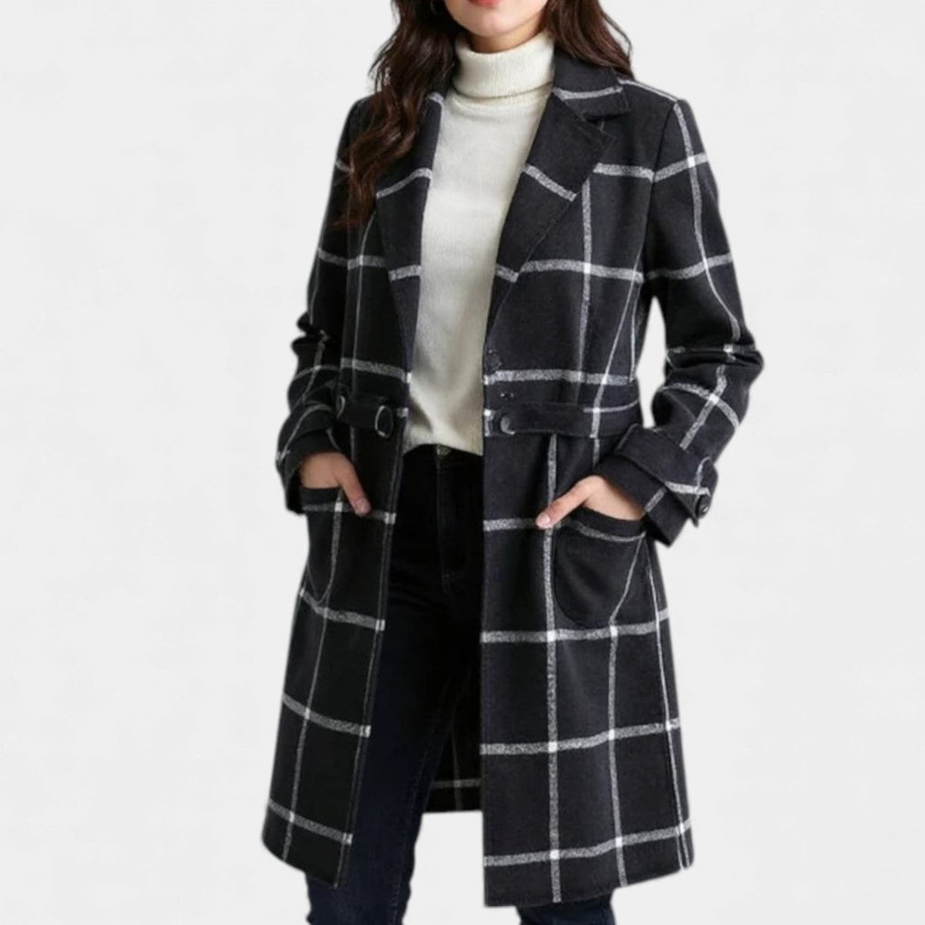ADRIANA | GABARDINA DE INVIERNO DE CUADROS