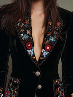 Shona - Women’s Colorful Floral Embroidered Blazer