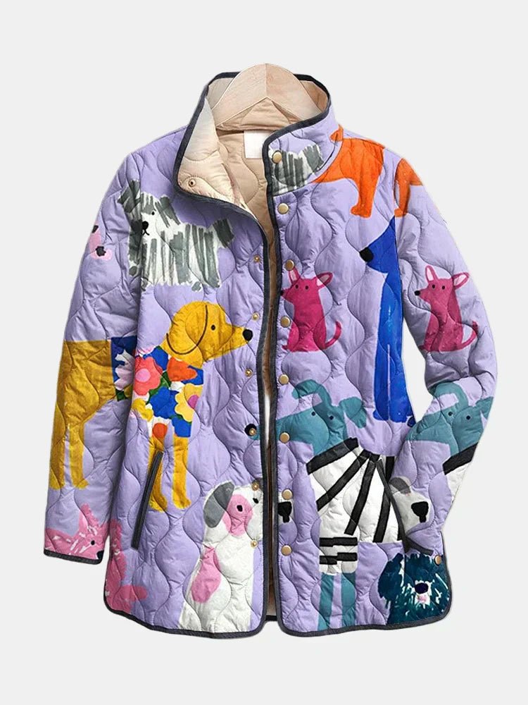 Rhea | Casaco acolchoado casual com estampado de cão