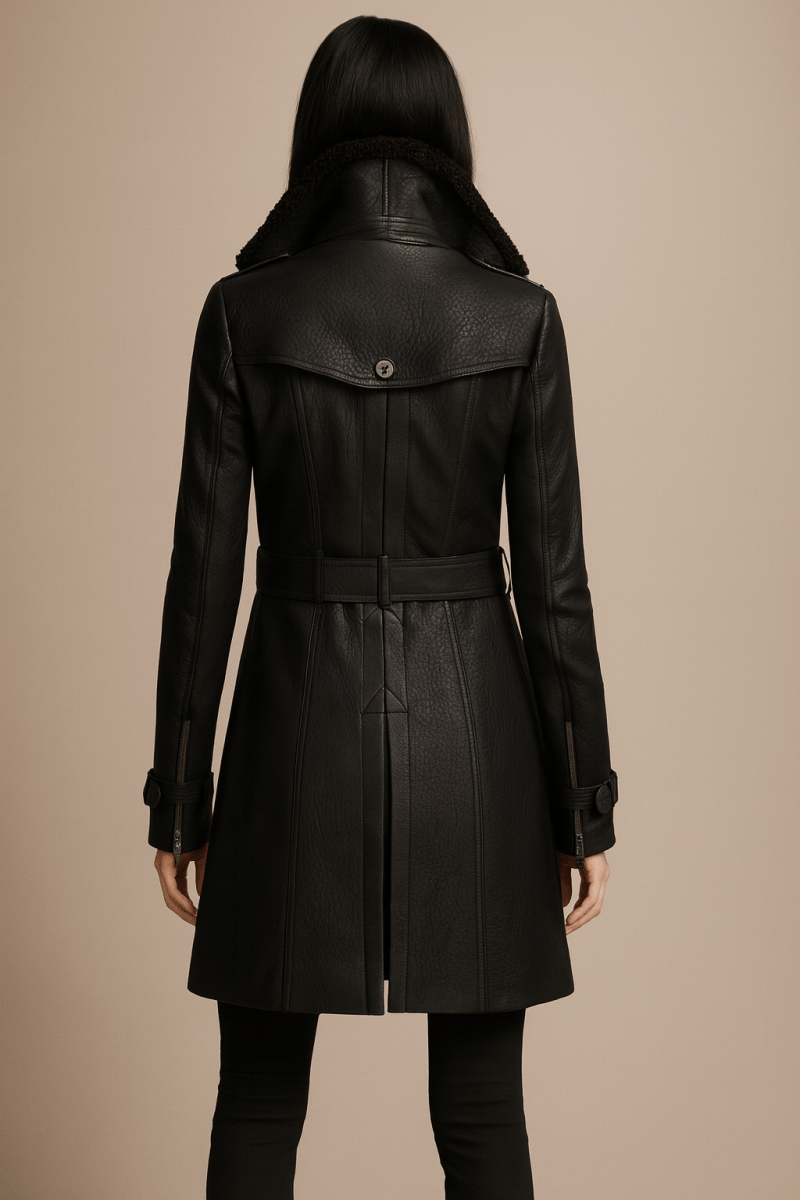 Allesia | Elegant Leather Coat