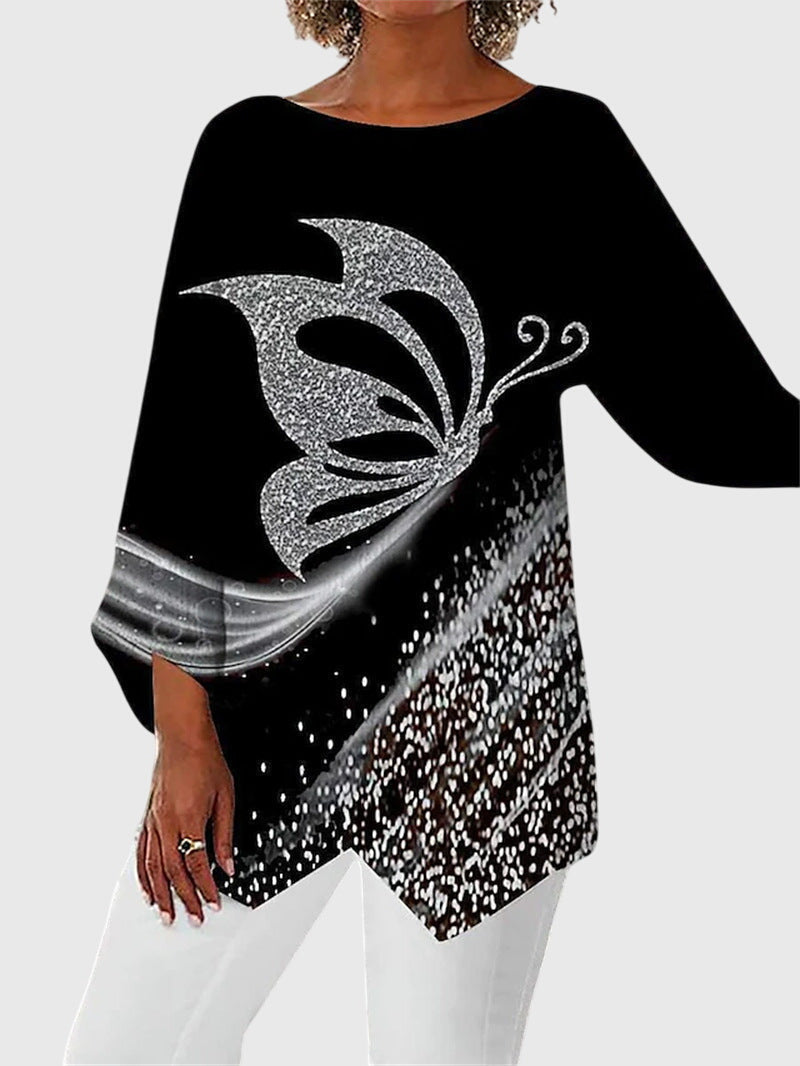Alayah | Top elegante de gola redonda