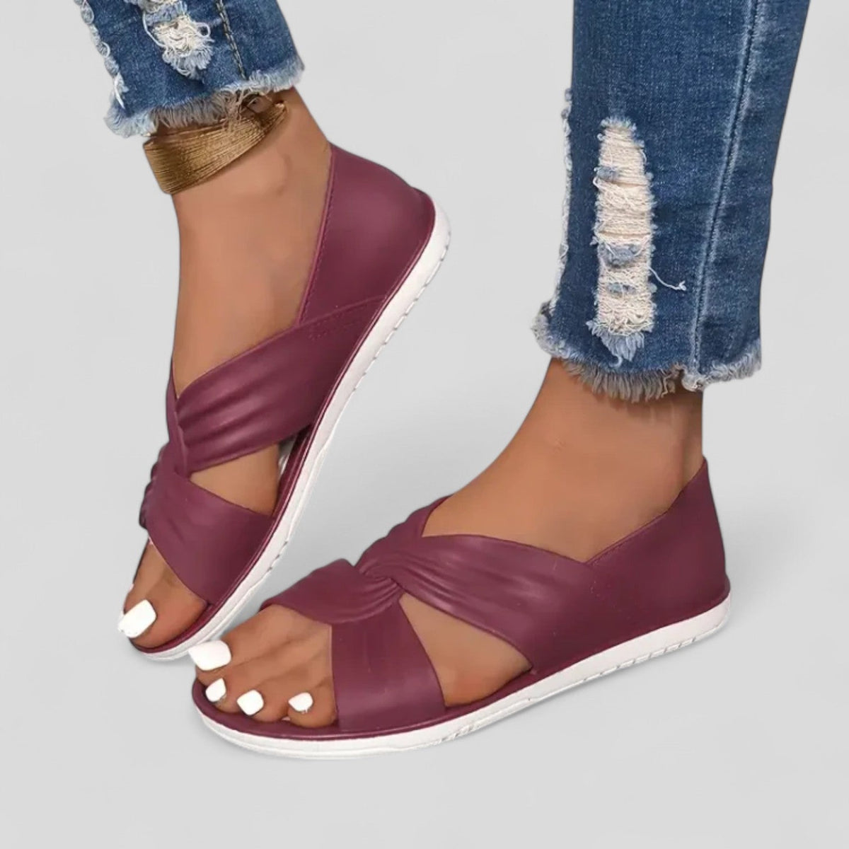 Lesley - Sandalias elegantes y cómodas de tiras cruzadas